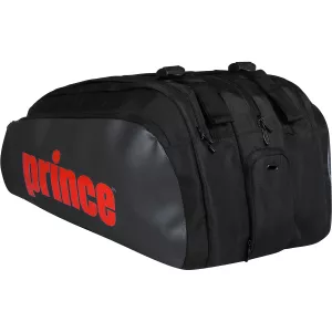PRINCE tour 3 comp bk/pop rd tennis bag