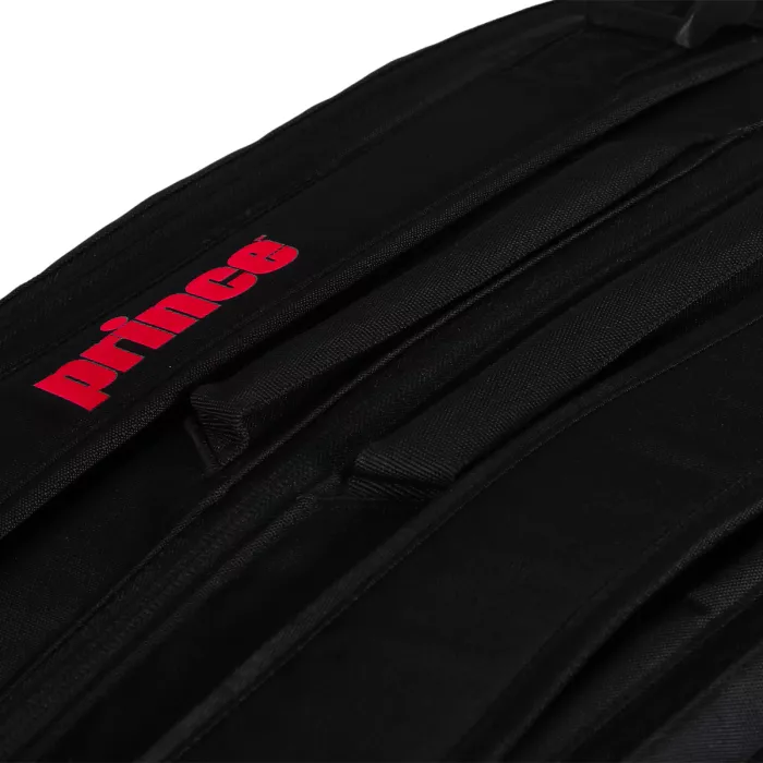 PRINCE tour 3 comp bk/pop rd tennis bag