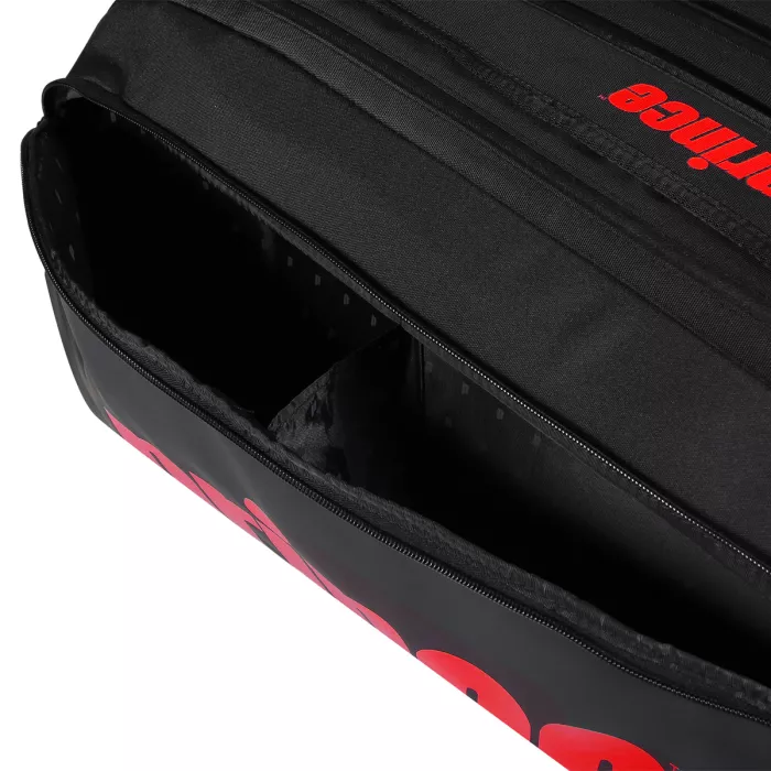 PRINCE tour 3 comp bk/pop rd tennis bag