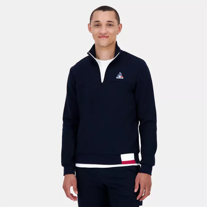 Sweat LE COQ SPORTIF tricolore 1/2 zip