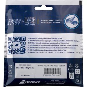BABOLAT hybrid rpm blast string (1.25mm) + touch vs (1.30mm) 150 years
