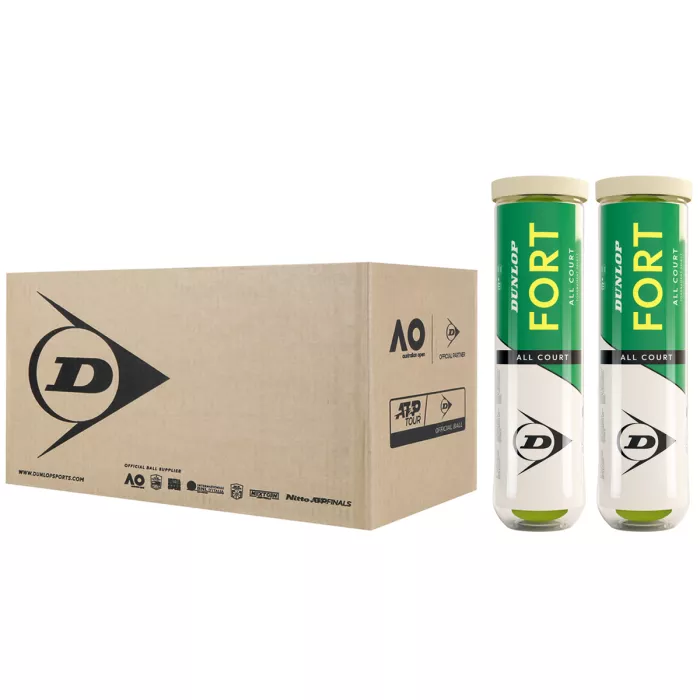 Box of 9 bipacks of 4 DUNLOP fort tournament select balls