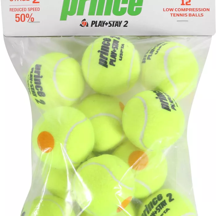 Bag of 12 PRINCE mini tennis play & stay stage 2 balls