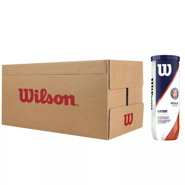 Box of 24 tubes of 3 WILSON roland garros official clay balls