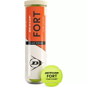 Tube of 4 DUNLOP fort clay court balls