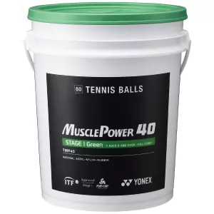 Barrel of 60 green YONEX tmp-40 balls