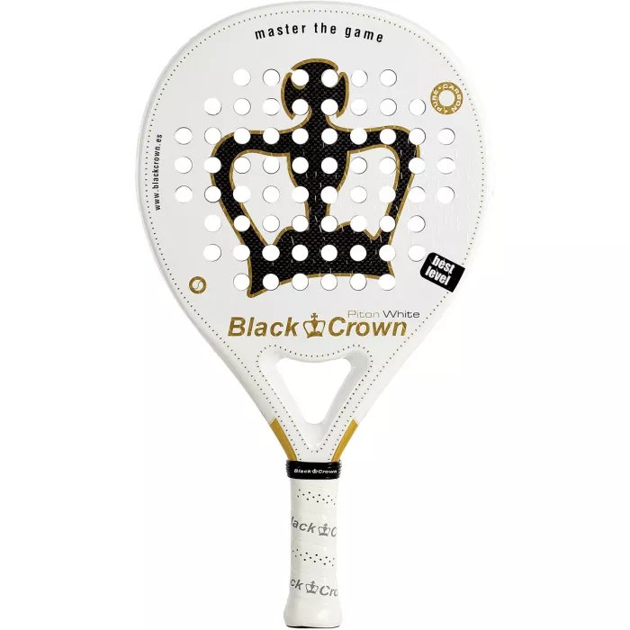 BLACK CROWN piton white padel racket