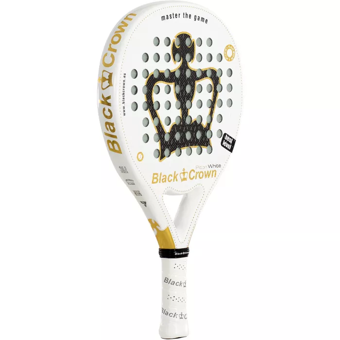 BLACK CROWN piton white padel racket