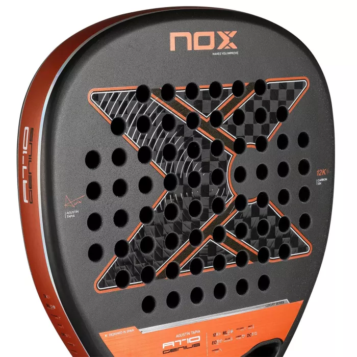 NOX at10 genius attack 12k padel racket by agustin tapia