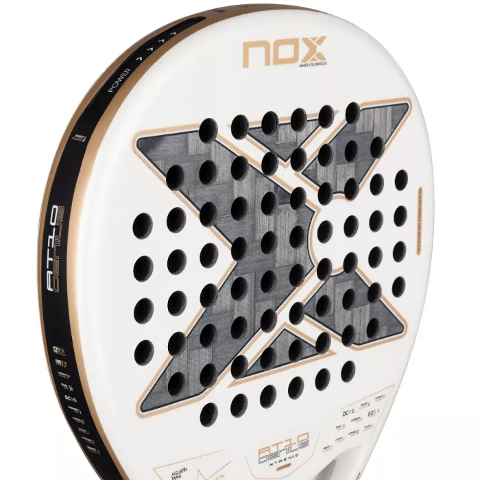 NOX at10 genius 12k alum xtreme padel racket by agustin tapia