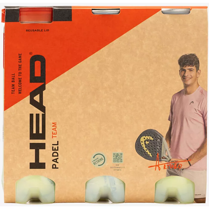 Pack of 3 tubes of 3 HEAD padel balls