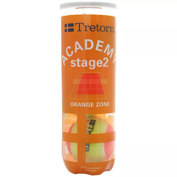 Tube of 3 TRETORN academy orange balls